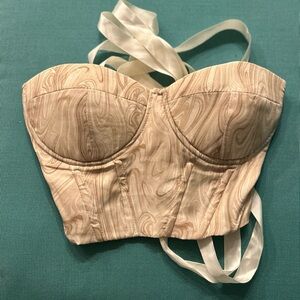 SHEIN Cream Corset Bra with Underwire Support